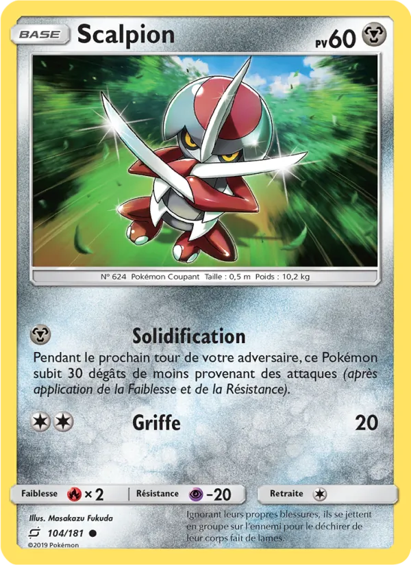 Carte Pokémon Scalpion de l'extension Duo de Choc