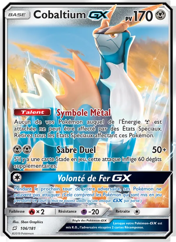 Carte Pokémon Cobaltium GX de l'extension Duo de Choc
