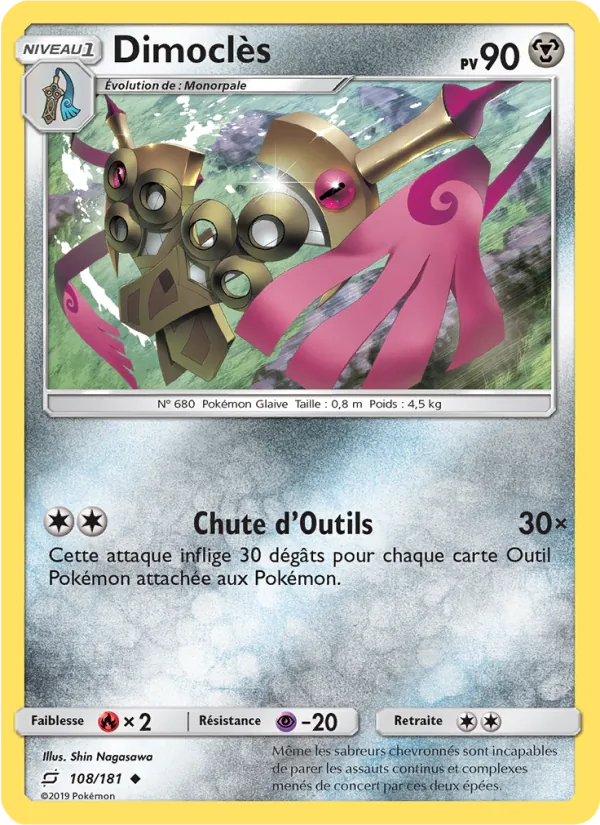 Carte Pokémon Dimoclès de l'extension Duo de Choc