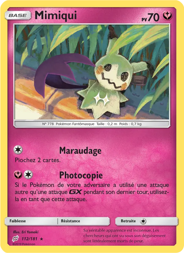 Carte Pokémon Mimiqui de l'extension Duo de Choc