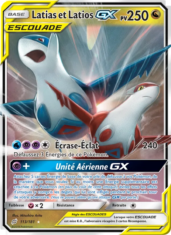 Carte Pokémon Latias et Latios GX de l'extension Duo de Choc