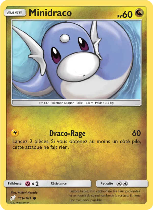 Carte Pokémon Minidraco de l'extension Duo de Choc