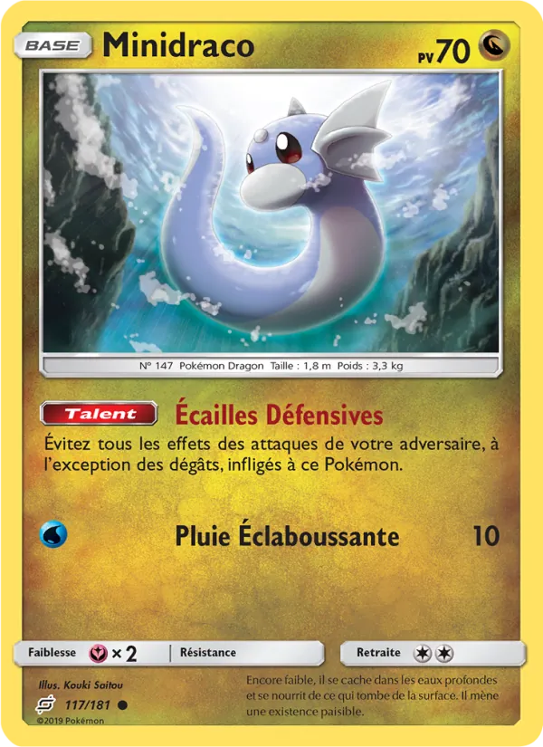 Carte Pokémon Minidraco de l'extension Duo de Choc