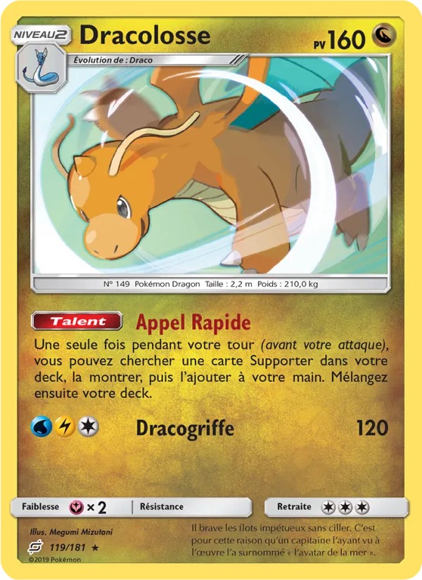 Carte Pokémon Dracolosse de l'extension Duo de Choc