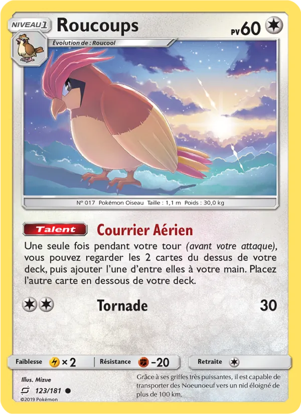 Carte Pokémon Roucoups de l'extension Duo de Choc
