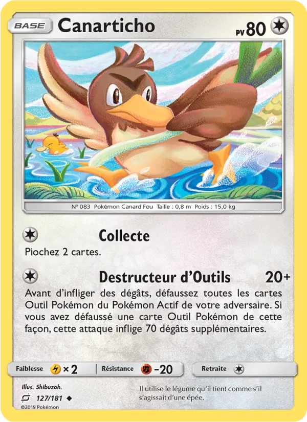 Carte Pokémon Canarticho de l'extension Duo de Choc