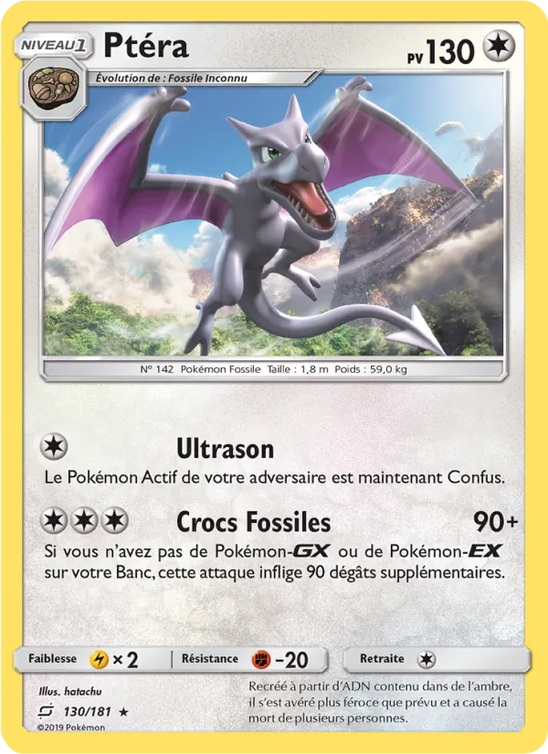 Carte Pokémon Ptéra de l'extension Duo de Choc