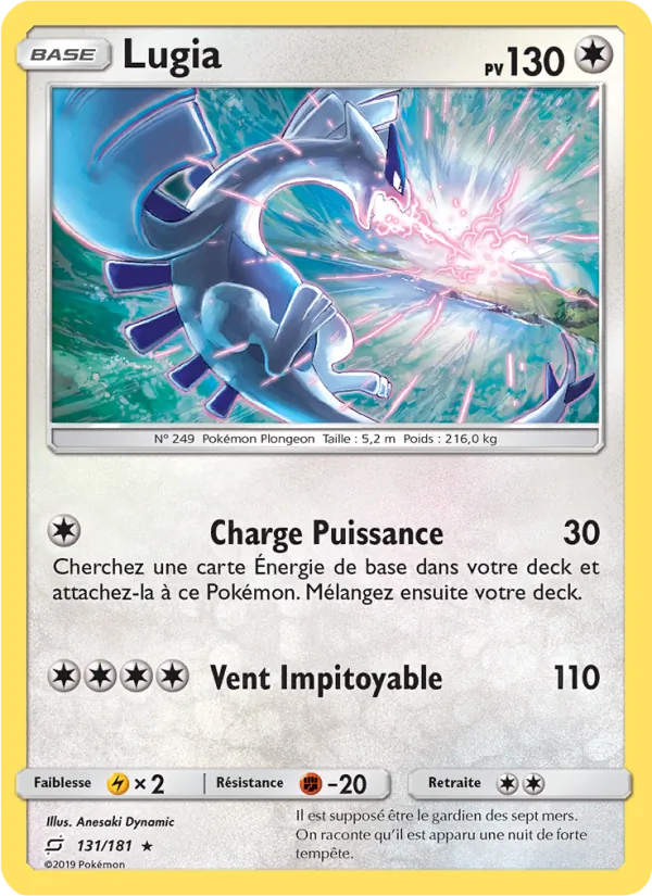 Carte Pokémon Lugia de l'extension Duo de Choc
