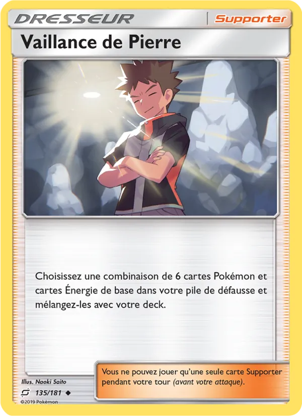 Carte Pokémon Vaillance de Pierre de l'extension Duo de Choc