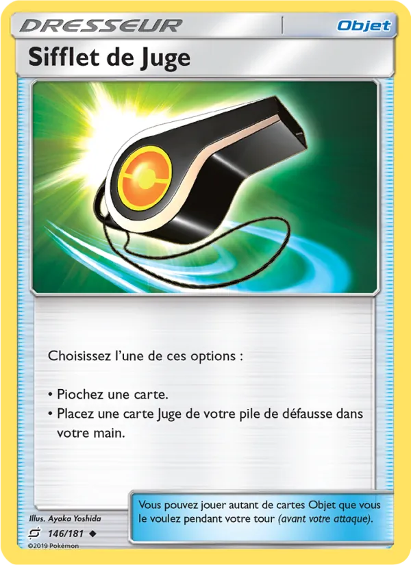 Carte Pokémon Sifflet de Juge de l'extension Duo de Choc