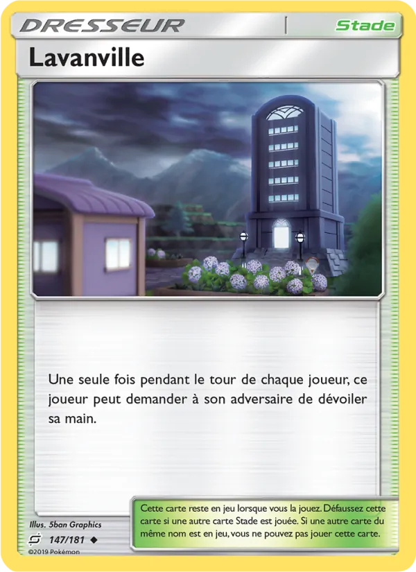 Carte Pokémon Lavanville de l'extension Duo de Choc