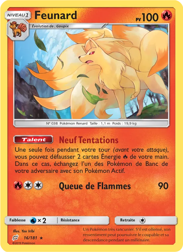 Carte Pokémon Feunard de l'extension Duo de Choc