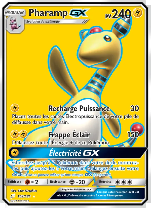 Carte Pokémon Pharamp GX de l'extension Duo de Choc