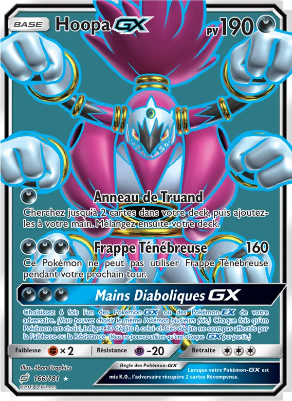 Carte Pokémon Hoopa GX de l'extension Duo de Choc