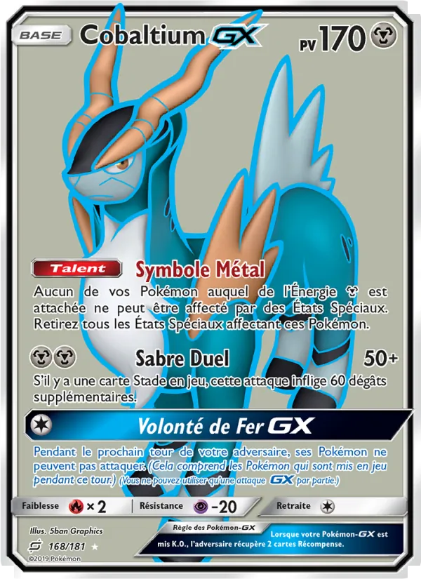 Carte Pokémon Cobaltium GX de l'extension Duo de Choc