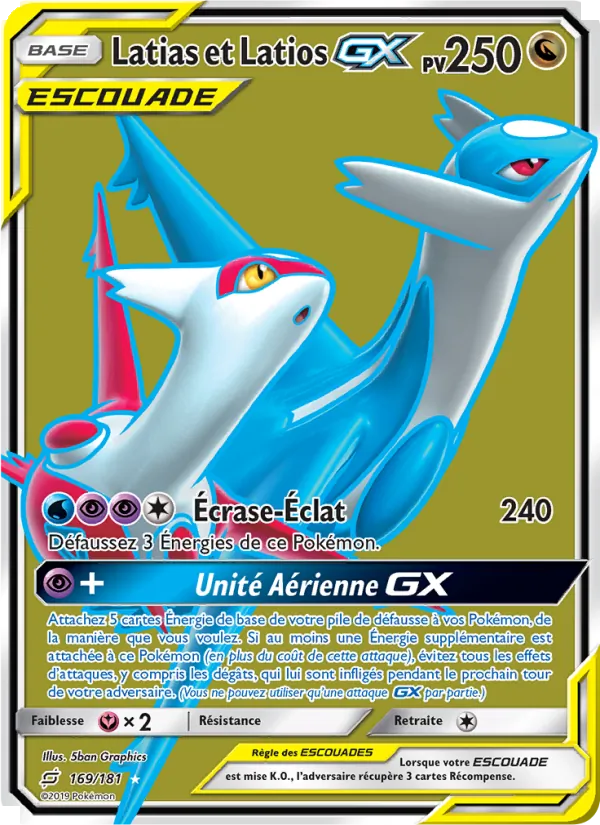 Carte Pokémon Latias et Latios GX de l'extension Duo de Choc