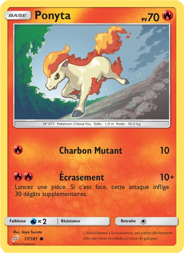 Carte Pokémon Ponyta de l'extension Duo de Choc