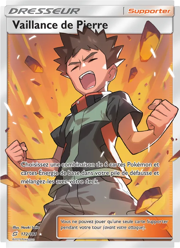Carte Pokémon Vaillance de Pierre de l'extension Duo de Choc