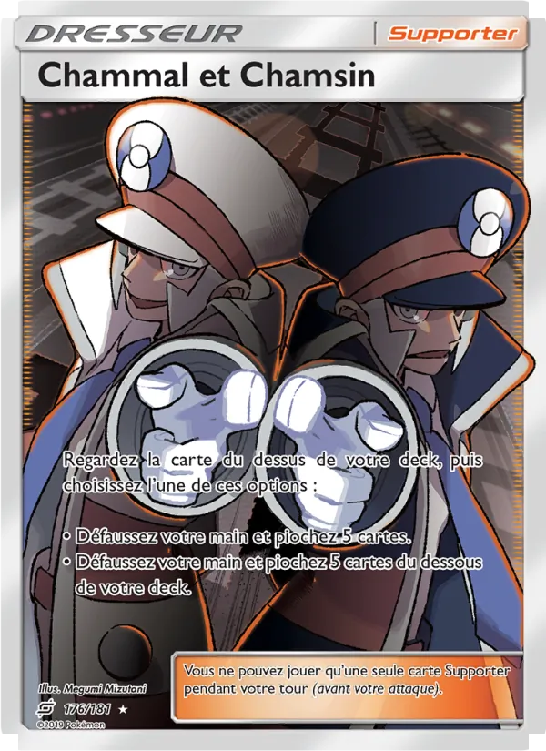 Carte Pokémon Chammal et Chamsin de l'extension Duo de Choc