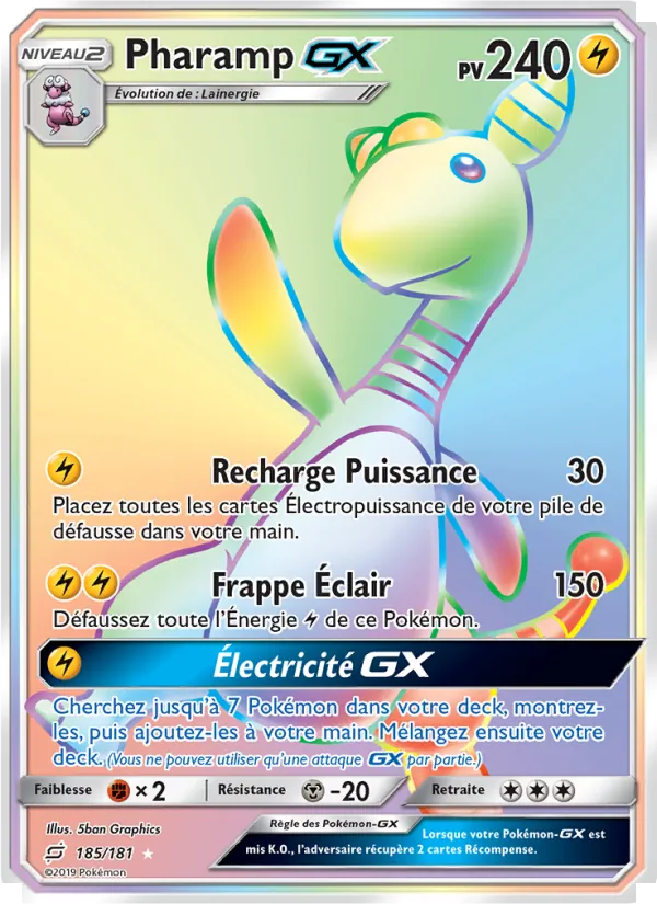 Carte Pokémon Pharamp GX de l'extension Duo de Choc