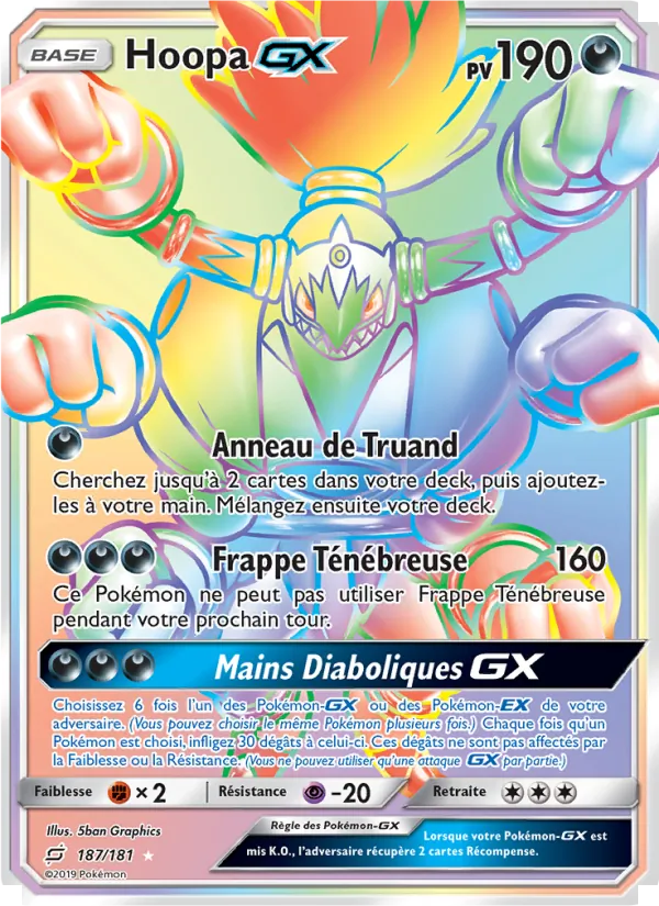 Carte Pokémon Hoopa GX de l'extension Duo de Choc