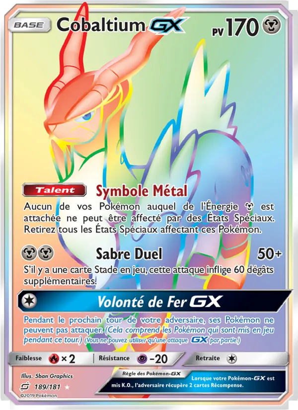 Carte Pokémon Cobaltium GX de l'extension Duo de Choc