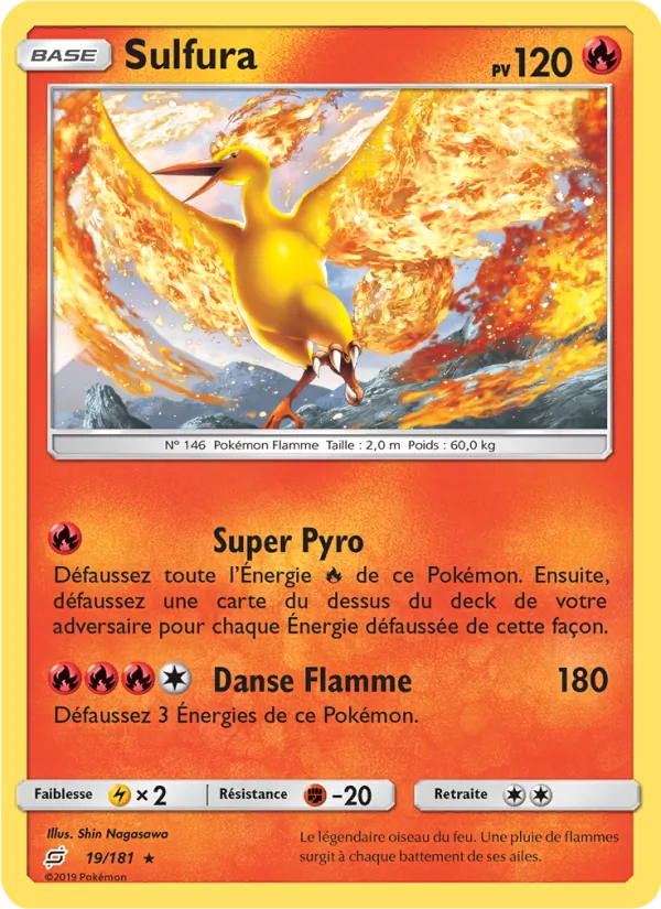 Carte Pokémon Sulfura de l'extension Duo de Choc