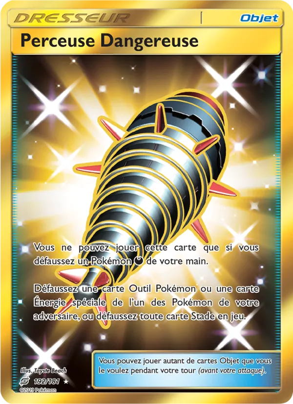 Carte Pokémon Perceuse Dangereuse de l'extension Duo de Choc