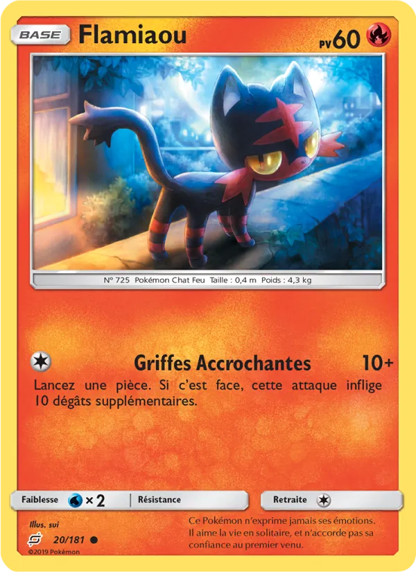 Carte Pokémon Flamiaou de l'extension Duo de Choc