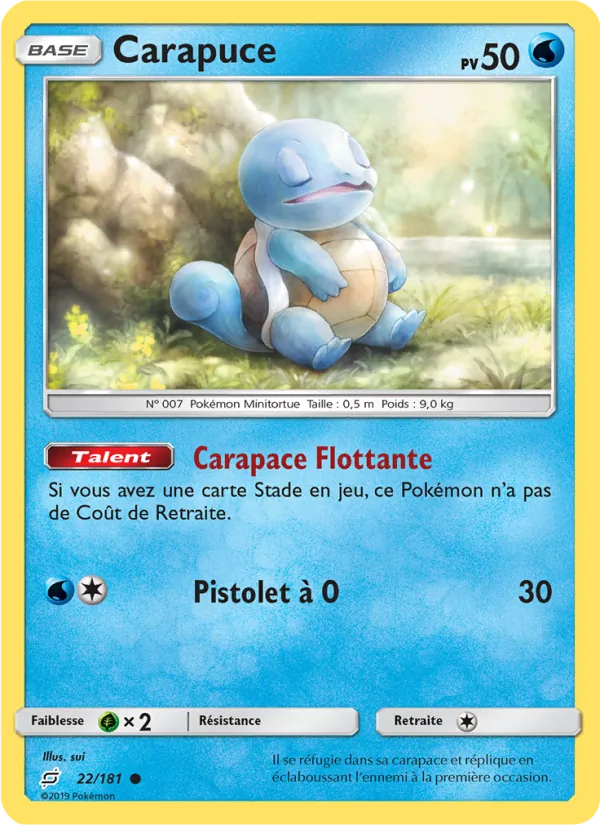 Carte Pokémon Carapuce de l'extension Duo de Choc