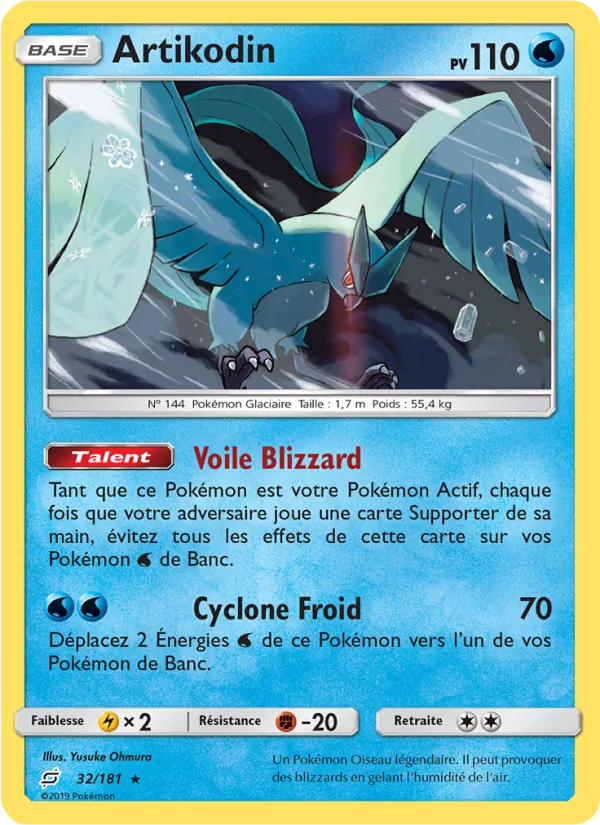 Carte Pokémon Artikodin de l'extension Duo de Choc