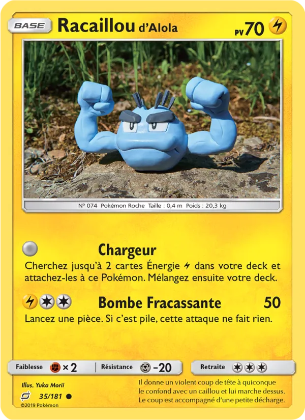 Carte Pokémon Racaillou d’Alola de l'extension Duo de Choc