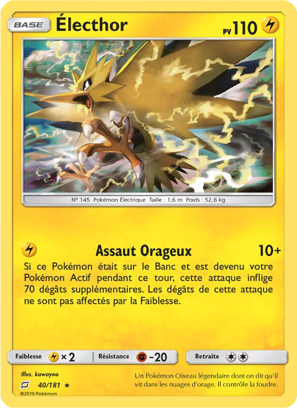 Carte Pokémon Électhor de l'extension Duo de Choc