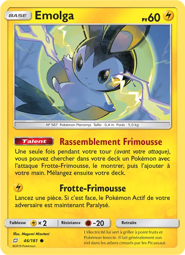 Carte Pokémon Emolga de l'extension Duo de Choc