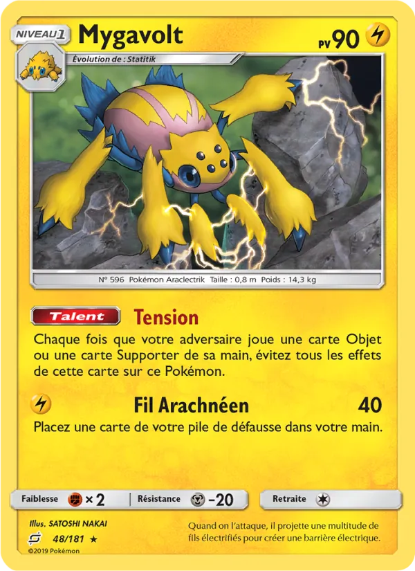 Carte Pokémon Mygavolt de l'extension Duo de Choc