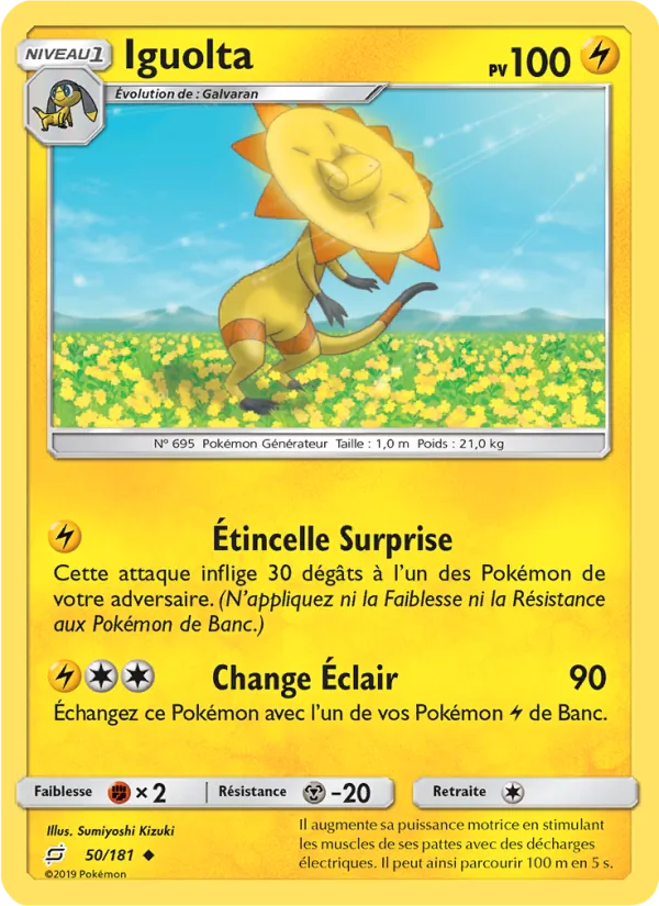Carte Pokémon Iguolta de l'extension Duo de Choc