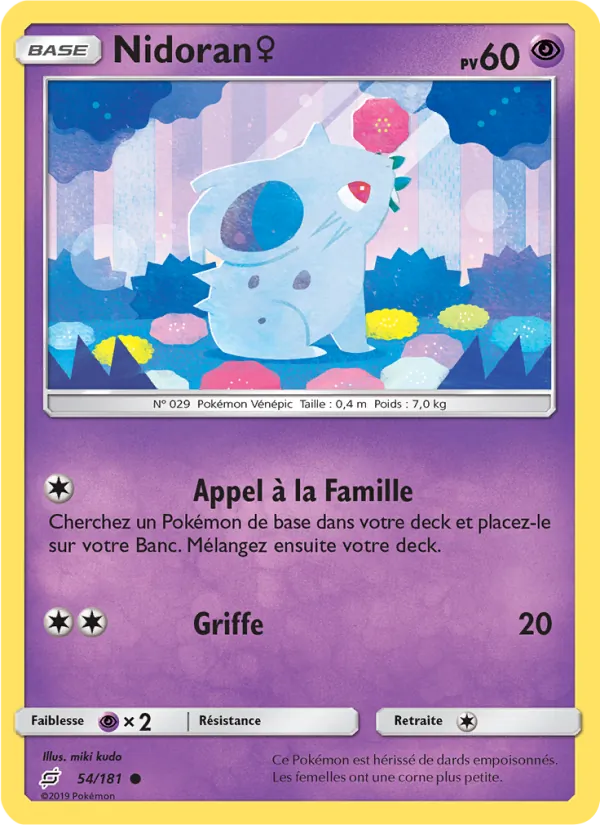 Carte Pokémon Nidoran♀ de l'extension Duo de Choc