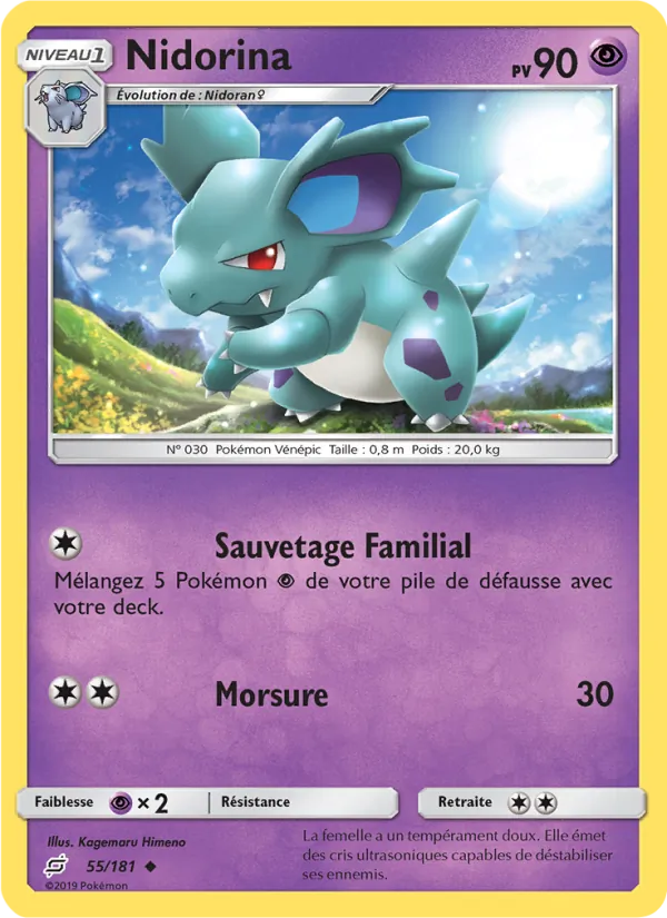 Carte Pokémon Nidorina de l'extension Duo de Choc