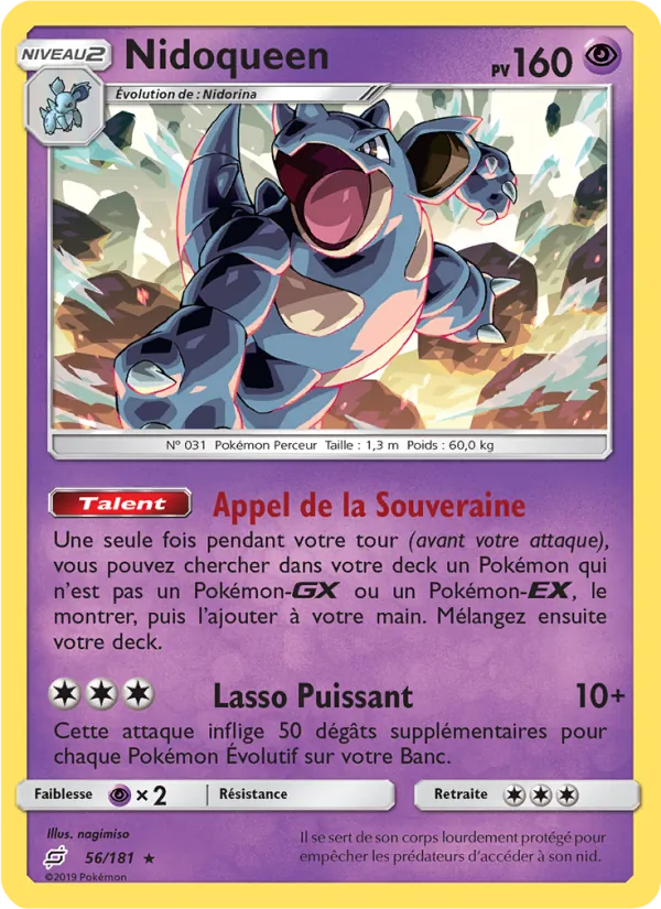 Carte Pokémon Nidoqueen de l'extension Duo de Choc