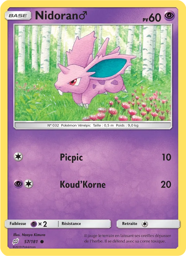 Carte Pokémon Nidoran♂ de l'extension Duo de Choc