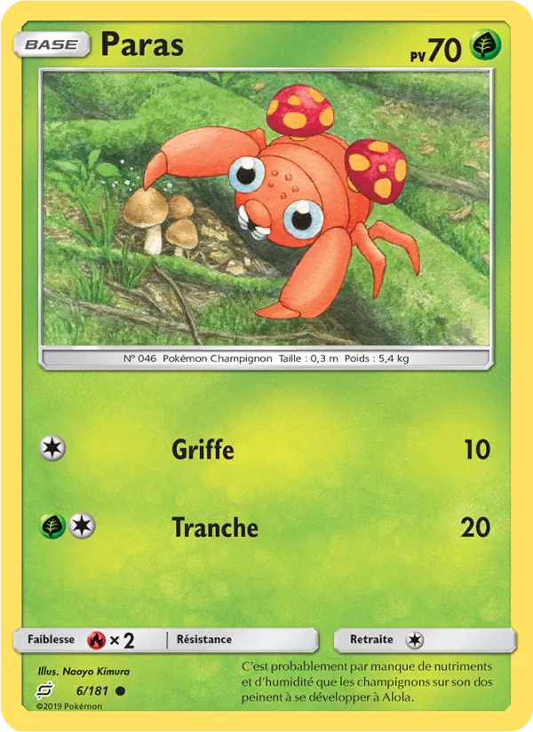 Carte Pokémon Paras de l'extension Duo de Choc