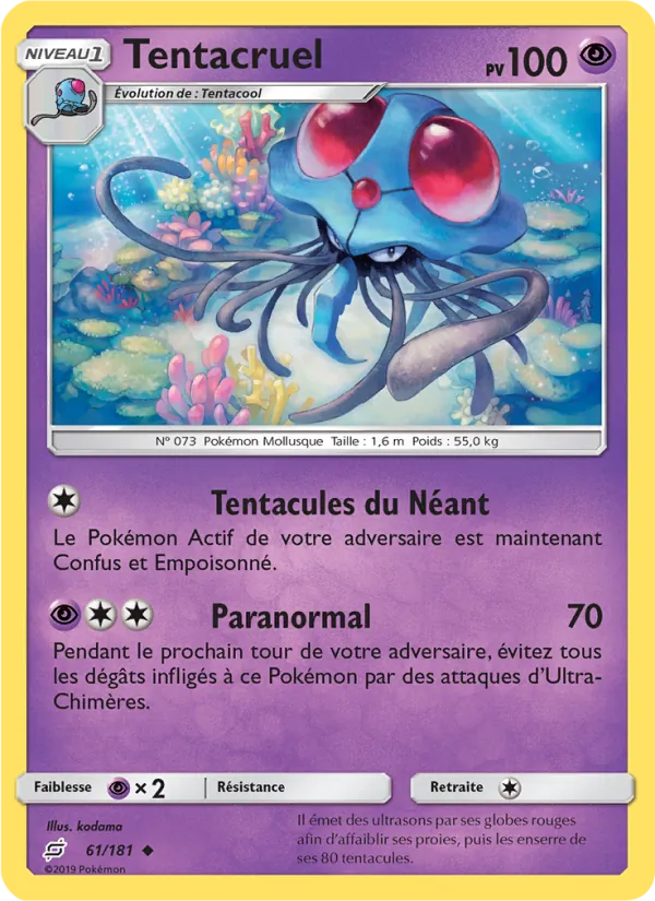 Carte Pokémon Tentacruel de l'extension Duo de Choc