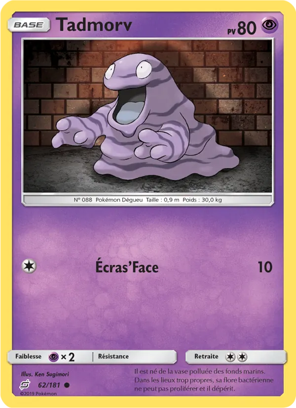 Carte Pokémon Tadmorv de l'extension Duo de Choc