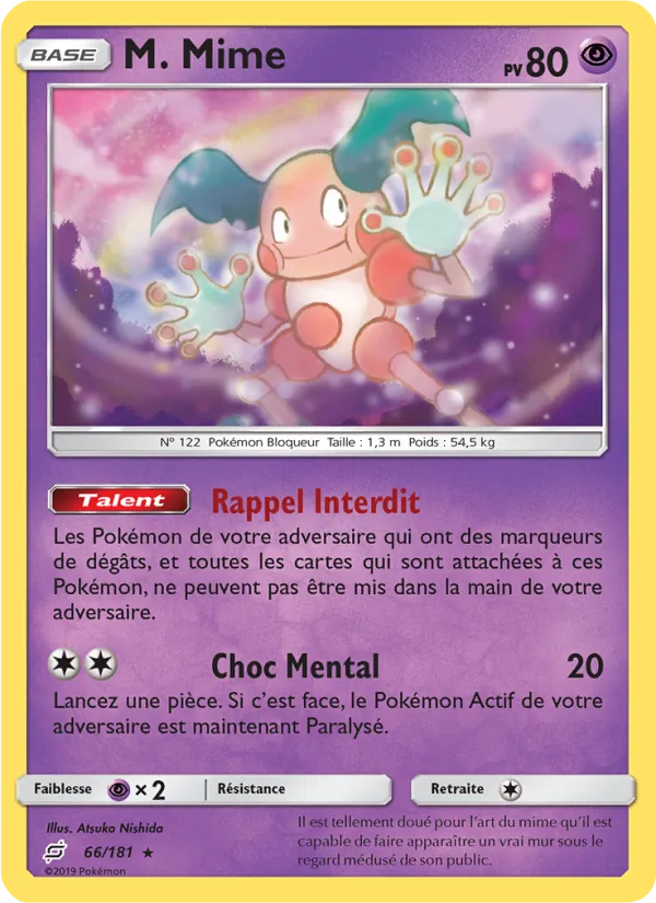 Carte Pokémon M. Mime de l'extension Duo de Choc