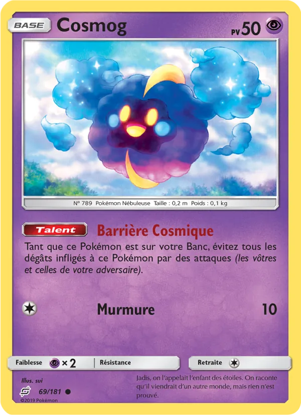 Carte Pokémon Cosmog de l'extension Duo de Choc