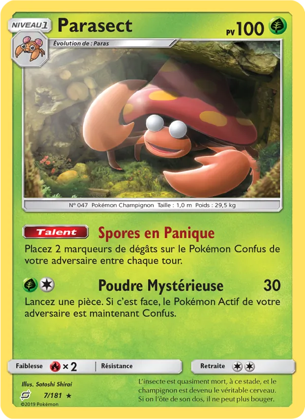 Carte Pokémon Parasect de l'extension Duo de Choc