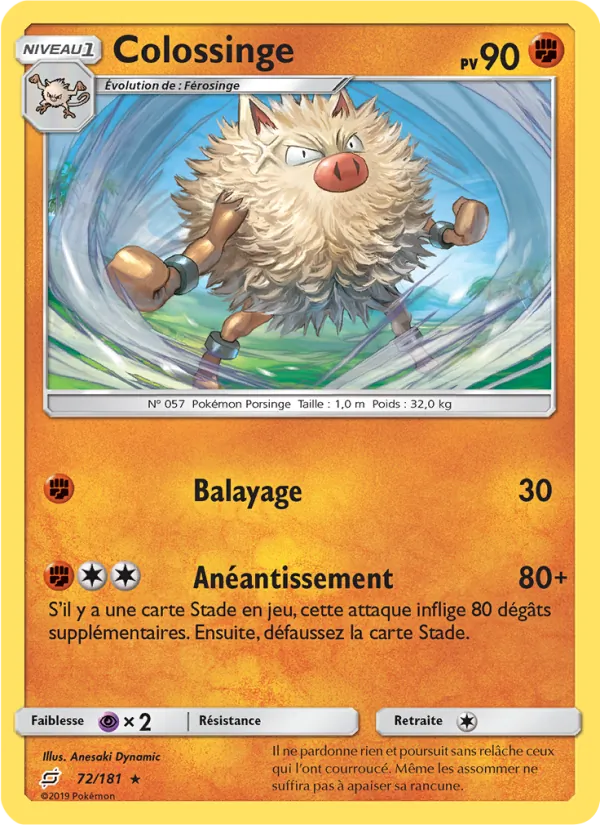 Carte Pokémon Colossinge de l'extension Duo de Choc