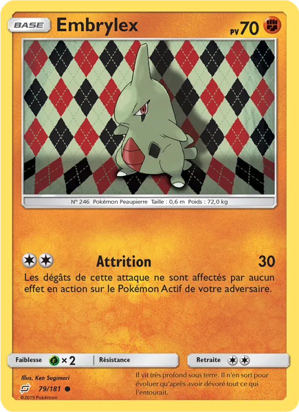 Carte Pokémon Embrylex de l'extension Duo de Choc