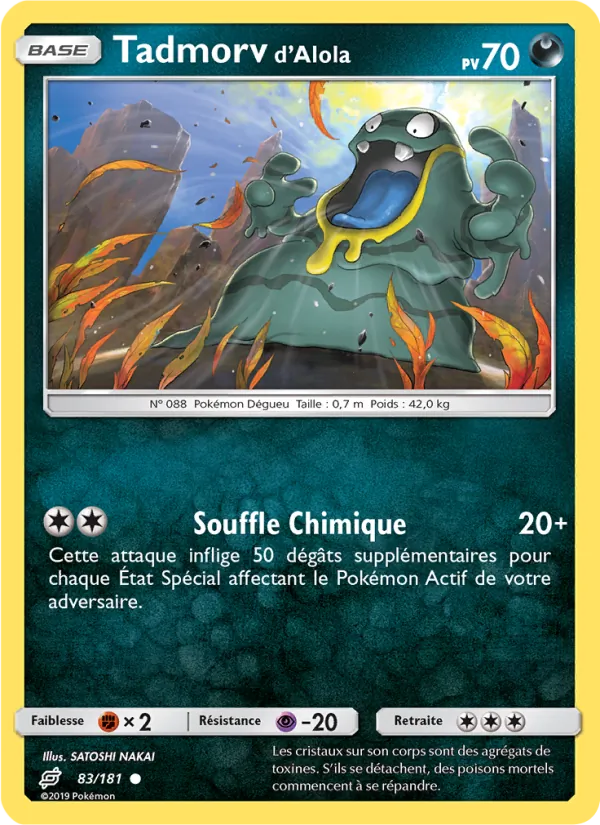 Carte Pokémon Tadmorv d’Alola de l'extension Duo de Choc