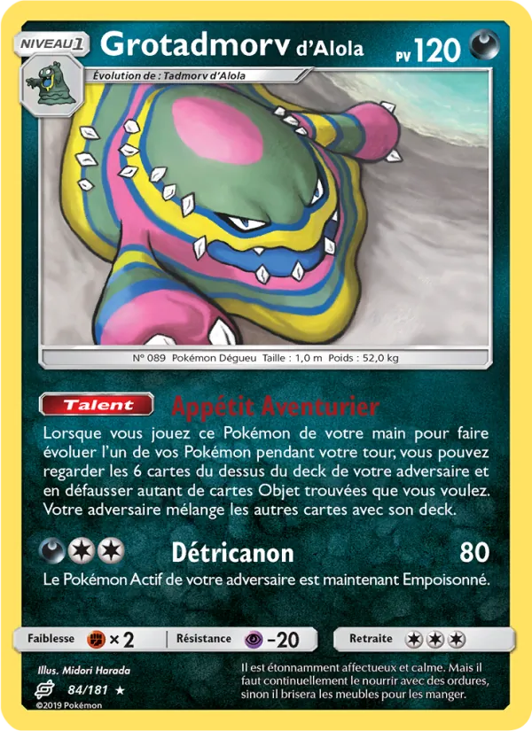 Carte Pokémon Grotadmorv d’Alola de l'extension Duo de Choc